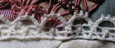Detail of lace and beads