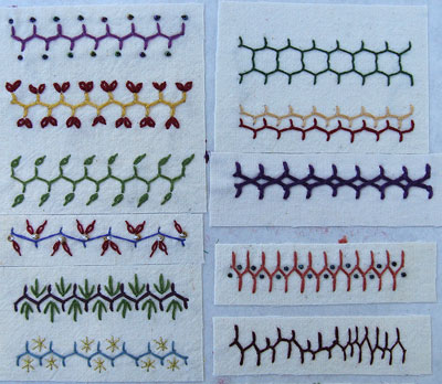 cretan stitch done for teaching samples