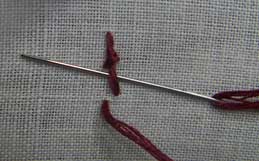 Double knot stitch Step 2