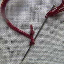 Double knot stitch Step 3