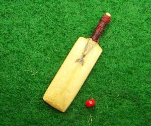 Miniature Cricket Bat and Bead Ball