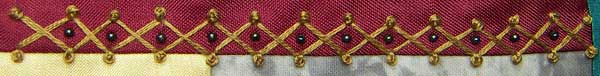 cross stitch with colonial knots and beads