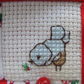 Nativity calendar 3rd December - cross stitch blue bird
