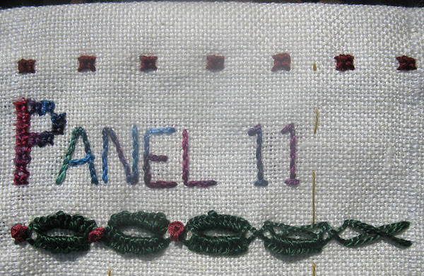 start panel eleven with beaded hedebo edge