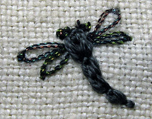 Detached Chain Stitch Dragonfly