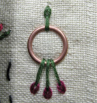 small ring attached with detached chain stitch