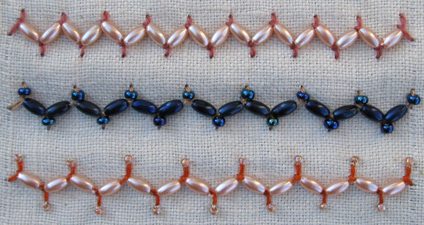 Cretan Stitch with rice beads