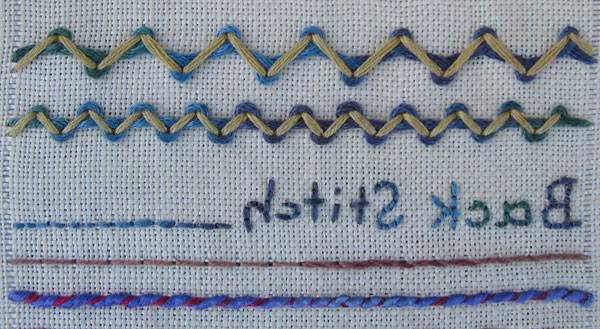 threaded arrowhead and back stitch