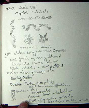 oyster stitch in the visual journal